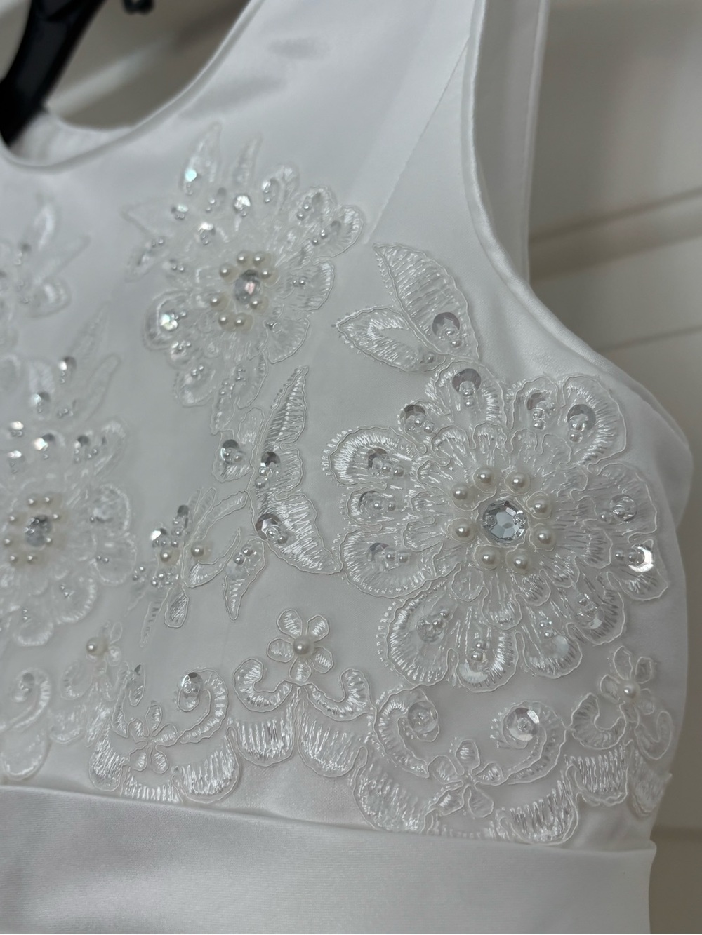 Girls White Embroidered Tulle Flower Girl Dress - Picture 3 of 7